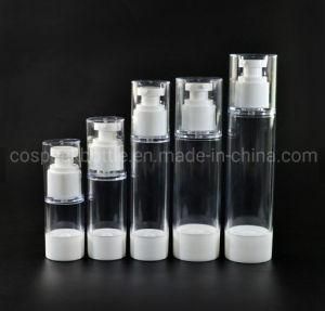 15ml 30ml 50ml White PP Airless Bottle with Clear Overcap