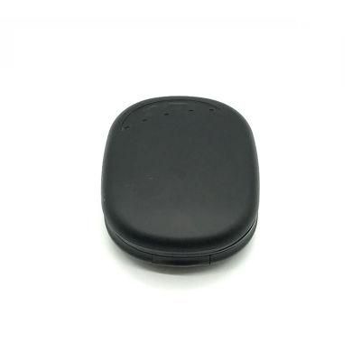 Empty Black Square Compact Powder Case with Mirror Makeup Pressed Powder Case with Puff