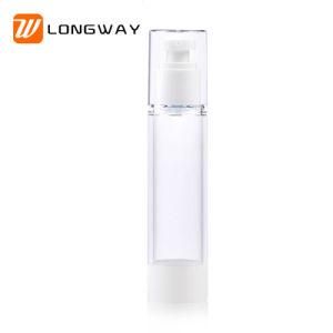 100ml White Pump and Clear Body Cosmetic Plastic Empty Airless Bottle