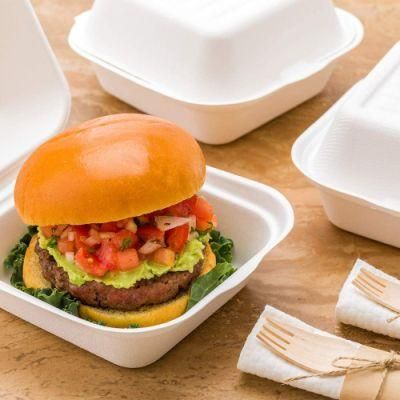 Biodegradable Wholesale Sugarcane Lunch Hamburger Cake Box Paper Box