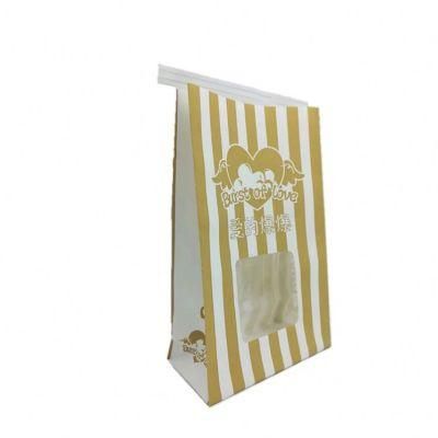 Tin Tie Kraft Paper Coffee Beans Bag with Clear Window