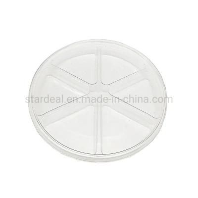 Disposable Round 6 Cavity Plastic Fruit Nuts Blister Tray with Lid
