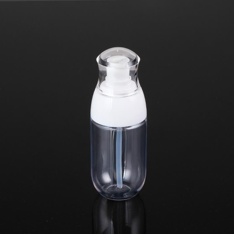 Low Price Round Lotion Bottle Cosmetic Clear 40ml 60ml 80ml 100ml Transparent Plastic Bottle