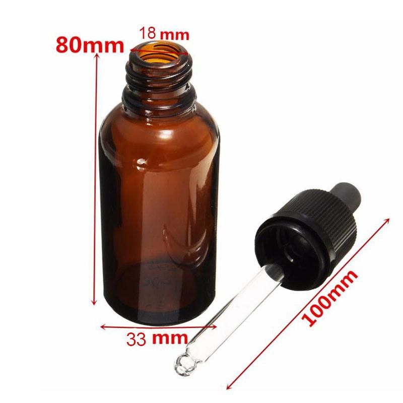 Reagent Eye Dropper Drop Amber Glass Aromatherapy Liquid Pipette Bottle Refillable Bottles Travel Pot