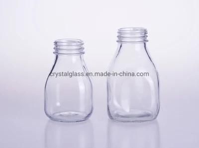 330ml 450ml Popular Juice Milk Bottle Glass Beverage Bottle French Square Bottle with Tamperproof Lid