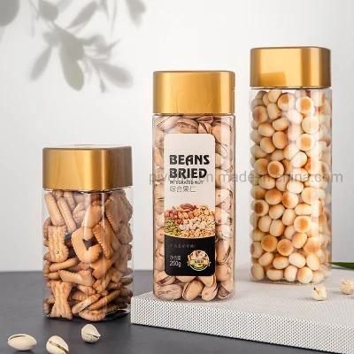 618ml Square Pet Plastic Food Bottles with Caps for Nuts Foods Snacks Packing