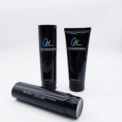 Cosmetic Tube with Screw Cap for Facial Cleanser/Sunscreen Cream Black