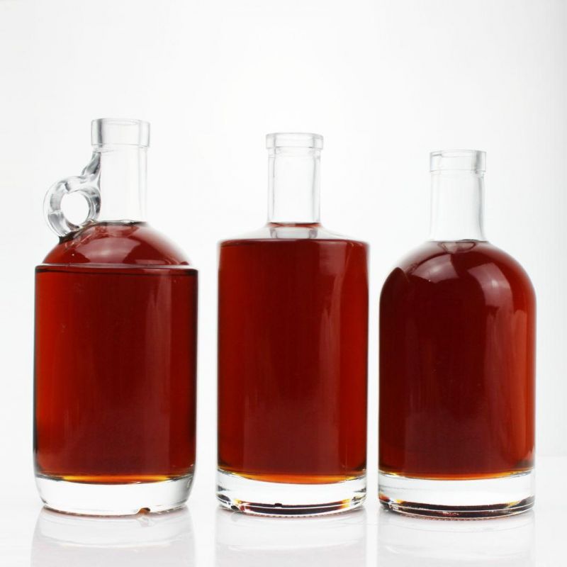 Frosted Screen Printing Matte 750ml 750 Ml Round Super Flint Spirit Whisky Rum Brandy Vodka Gin Glass