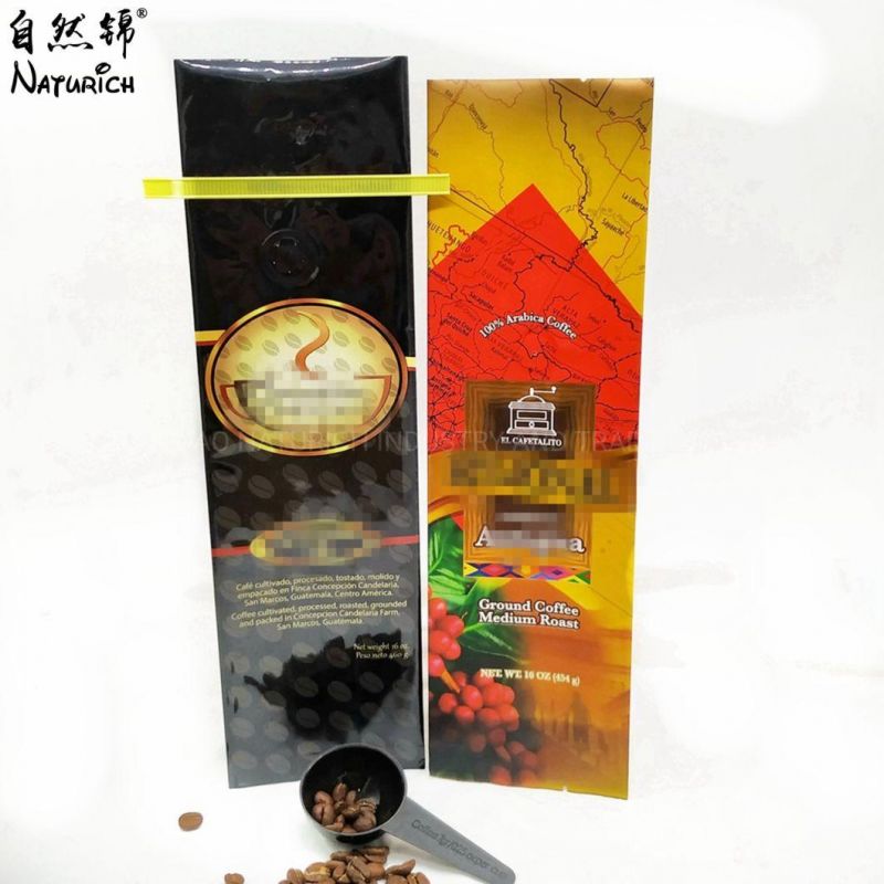 Plastic Block Bottom Stand up Pouch for Coffee
