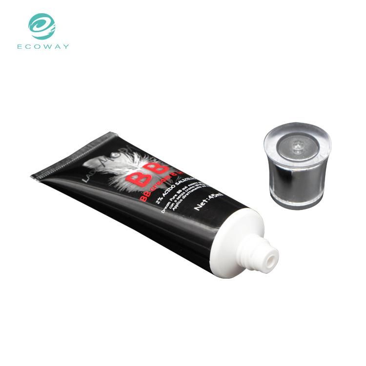 45ml White Tube Body, Black Offset Printing Acrylic Silver Plated Doctor Cap Screw Cap Bb and Cc Cream Cosmetic Tube