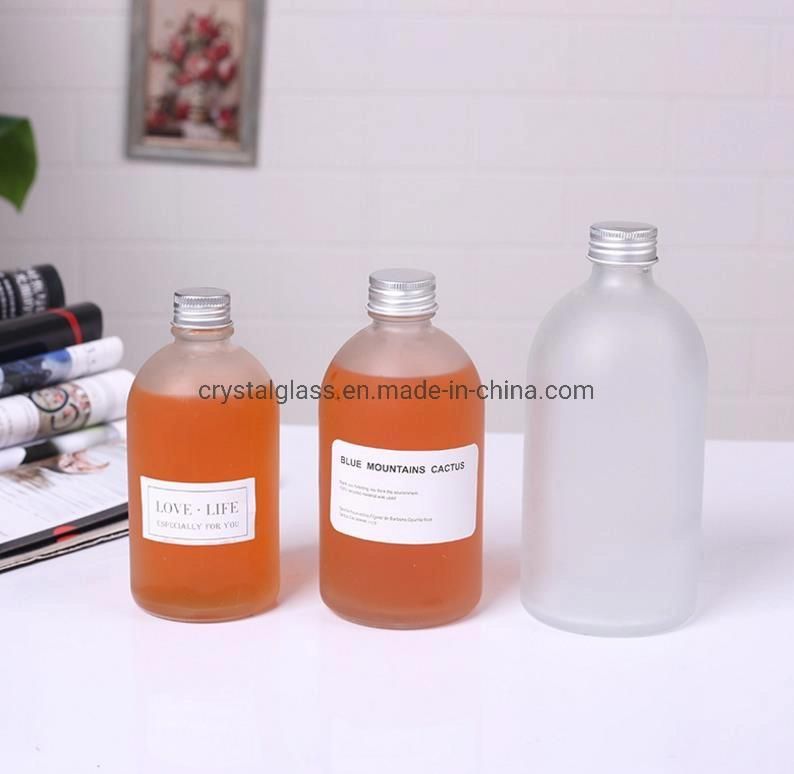 5oz 9oz Transparent Empty Glass Cold-Pressed Juice Beverage Bottle with Lid Customized Logo Printing
