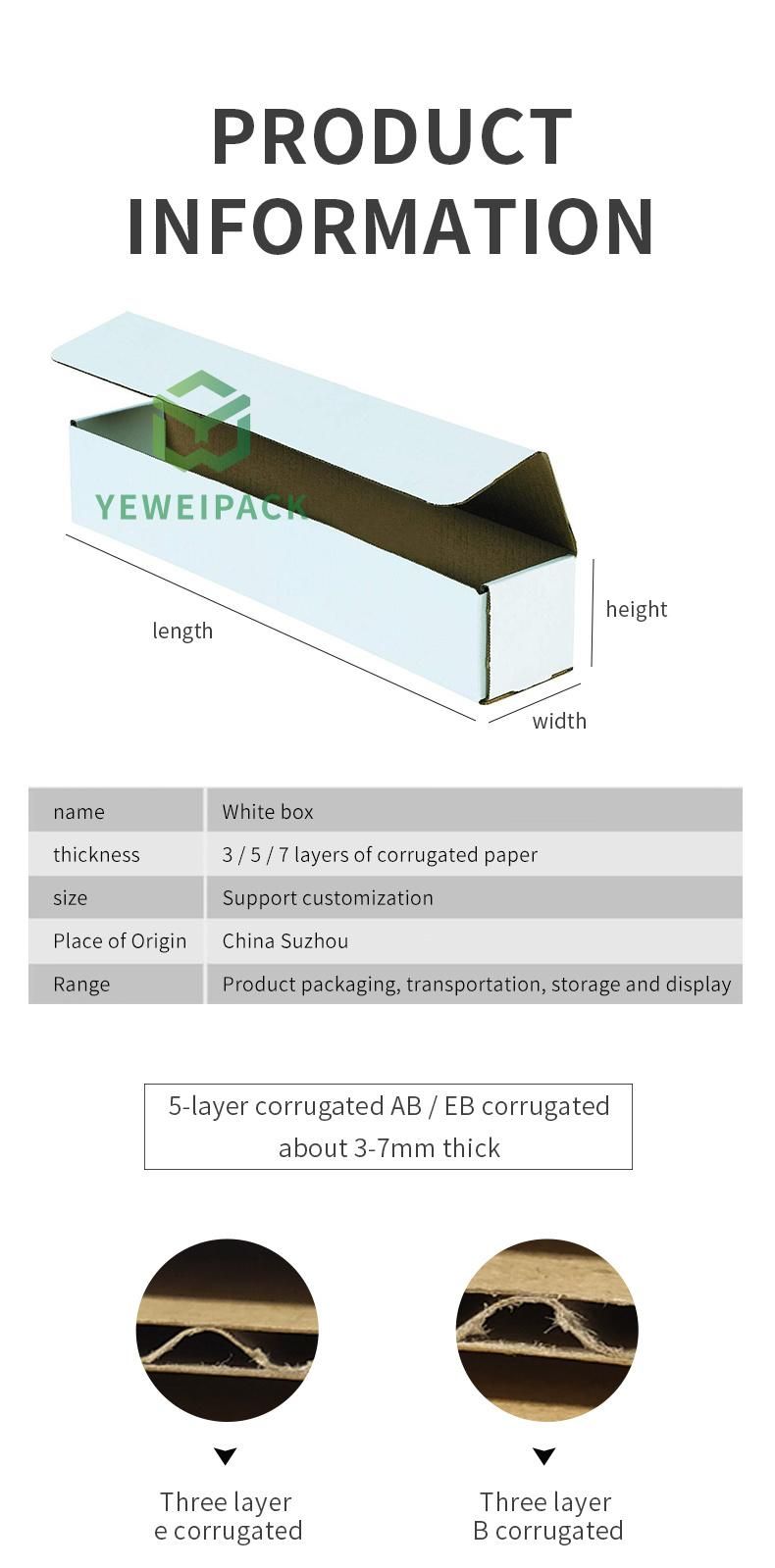 Custom Logo White Box Corrugated Box Cardboard Box Shipping Carton Boxes