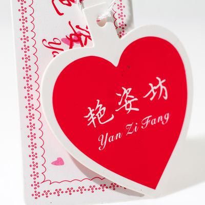 Wholesale Custom Heart-Shape Paper Swing Tag Garment Hangtag