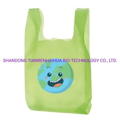 Eco-Friendly T Shirt Shopping Bag Compostable Biodegradable Plastic Bags for Supermarket Shopping