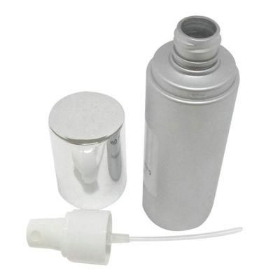 Silver Color Frosted Round Plastic Skincare Bottle