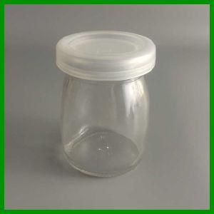100ml Xuzhou Pudding Milk Glass Bottle with Plastic Cap