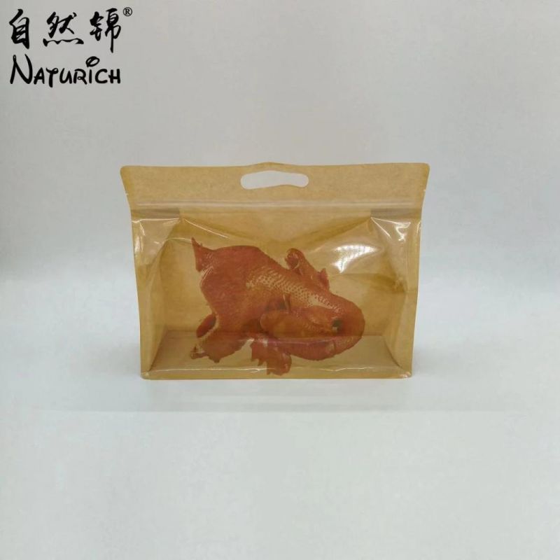 Wholesale Quad Seal Kraft Paper Roast Chicken Bag with Zipper
