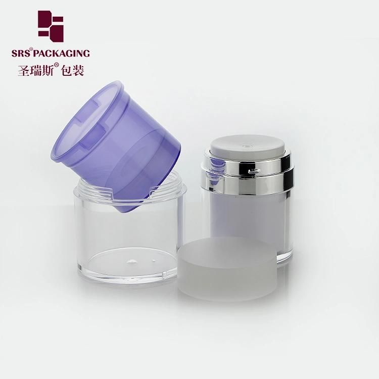 Makeup Foundation Plastic frost Skincare reusable Jar 15g 30g 50g Cosmetic Packaging Face Mask Acrylic Cream Airless jar Dispenser Pump crystal container