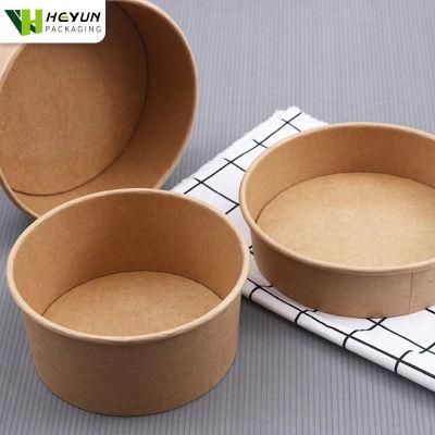 Eco-Friendly Takeout Food Container Salad Bowl Brown Kraft Disposable Paper Bowl
