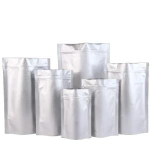 Silver Pouch Mylar Ziplock Bags Aluminum Packaging Bags