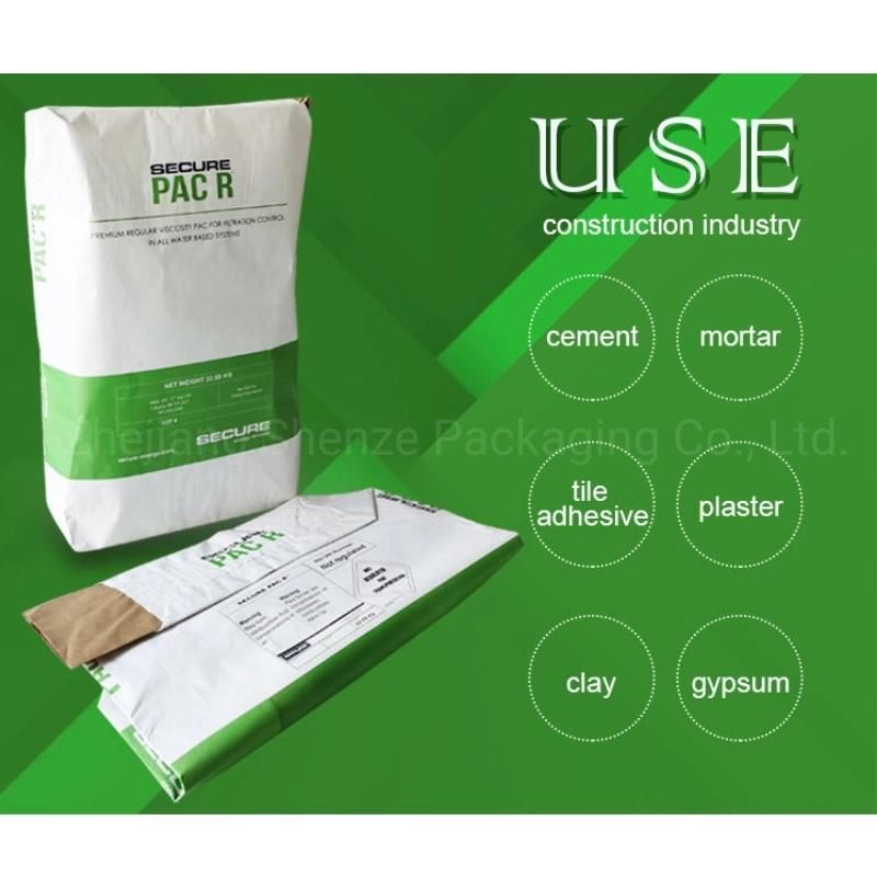 Cement Powder BBQ Building Material Packing Kraft Paper Valve Bag with Customized Printing