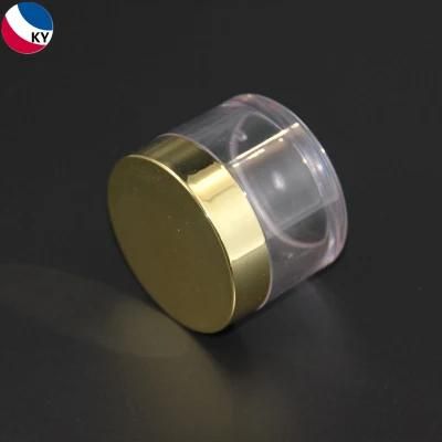 Clear Wide Mouth Bottle Container Gold Cap Thick Walled Cosmetic 1oz Pet Plastic Type Material Jar with Screw Top Lid for Butter
