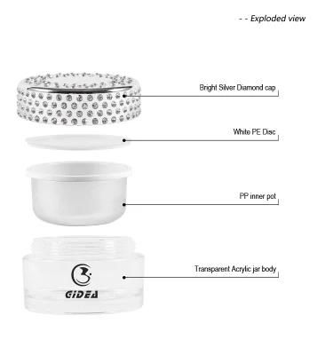 100g Shiny Silver Luxury Diamond Cream Jar