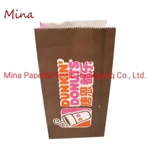 Customized Cafe White Kraft Paper Food Packaging Bag