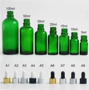 Green Matted &amp; Clear 5ml, 10ml, 15ml, 20ml, 30ml, 50ml, 100ml Essential Oil Bottles with Dropper &Dropper Bottles