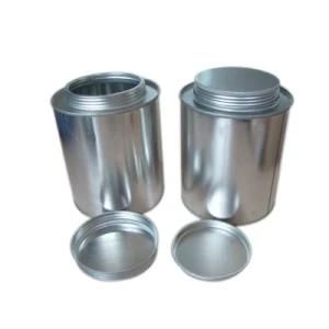 Custom 500ml 1L Plain Round Tin Cans with Inner Lids and Screw Type Outer Lids Without Print