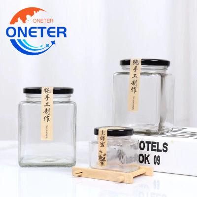 375ml 12oz 750ml 16oz 500ml 250ml Airtight Packaging Honey 8oz 200ml Cheap Food Jars Glass with Lid