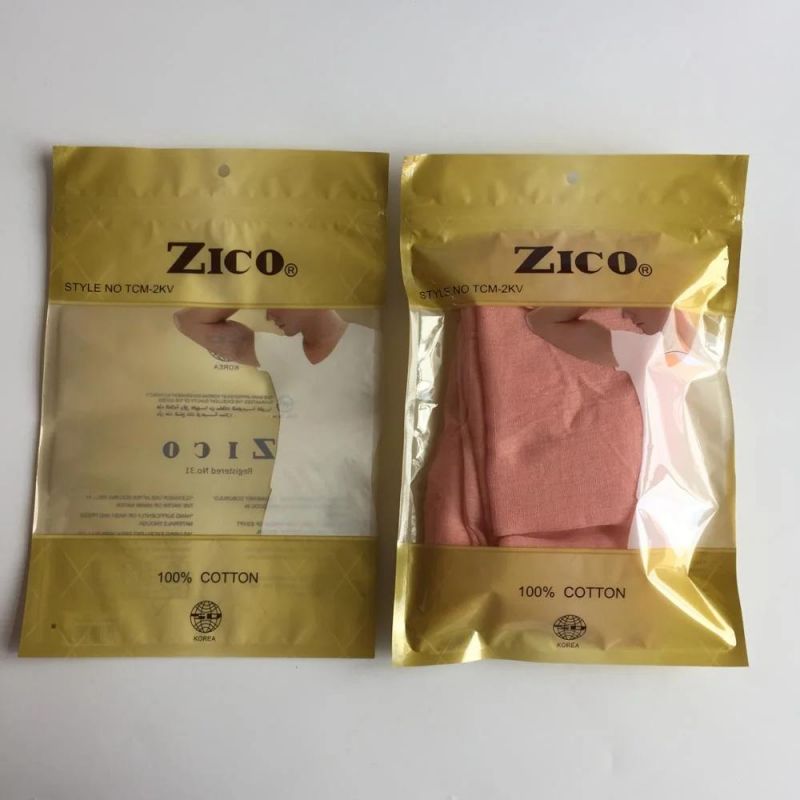 Self-Sealing Zipper Three-Side Sealing Compound Plastic Packaging Bag for T-Shirt