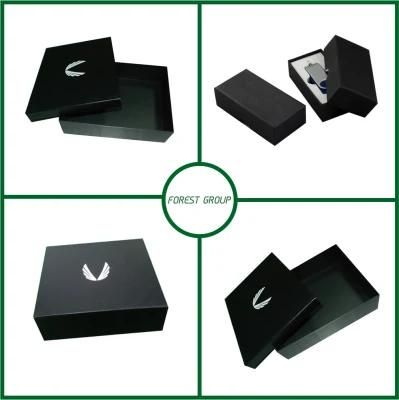 Simple Design Black Gift Packing Paper Box with Wings Pattern