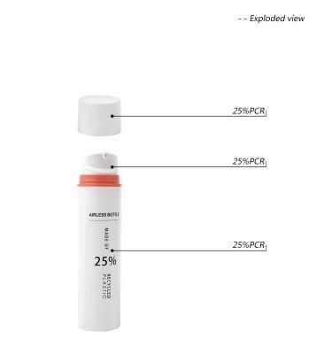 50ml New Products Eco-Friendly Recyclable Plastic PCR Cosmetic Packaging Airless Pump Bottle