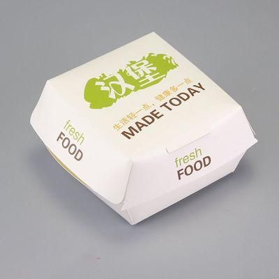 Clamshell Disposable Kraft Paper Food Grade Takeaway Packing Burger Box