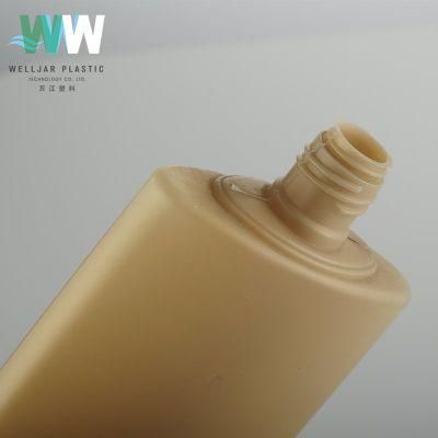 190ml Yellow Packaging Container HDPE Slender Mouth Plastic Flat Bottle