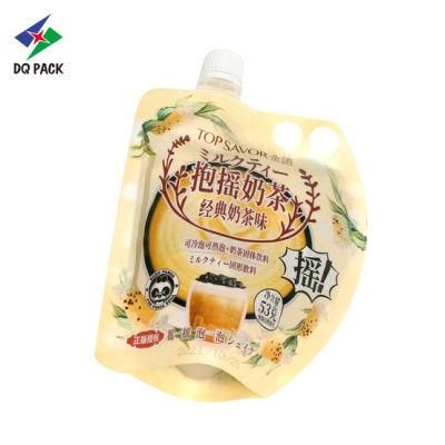 Dq Pack Custom Printed Spout Pouch Custom Logo Packaging Bag Wholesale Packaging Spout Pouch for Milky Tea Packaging