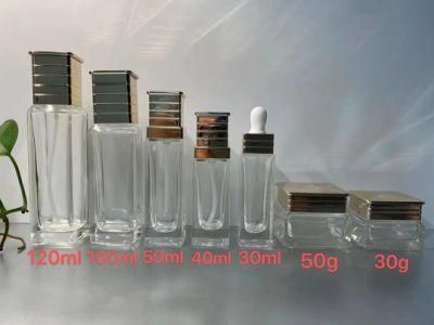 Ds001 Cosmetic Bottles Skin Care Packaging Sets and Jars Glass&#160; Have Stock