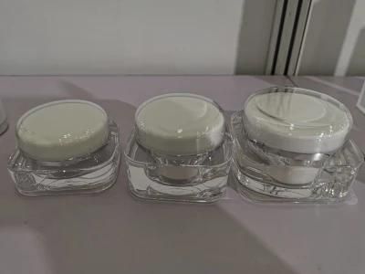 Customed White Empty Cosmetic Plastic Containers Eye Face Cream Jars Skincare Cosmetic Packaging Portable Body Cosmetic Jars