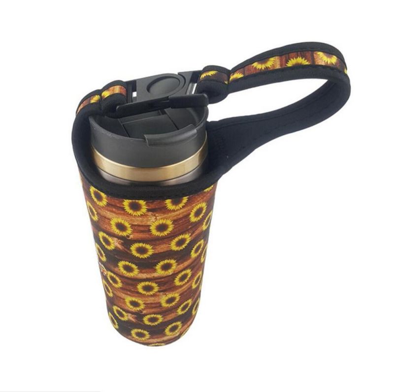 X-028yneoprene Cup Sleeve Cover with Shoulder Strap Handle