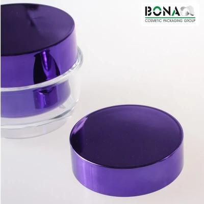 50g Metallized Purple Color Acrylic Jar Double Wall Jar Acrylic Jar