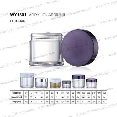 Hot Seller Empty Cosmetic 15ml Acrylic Jar with Paint Different Color Cream Jar Plastic Jar