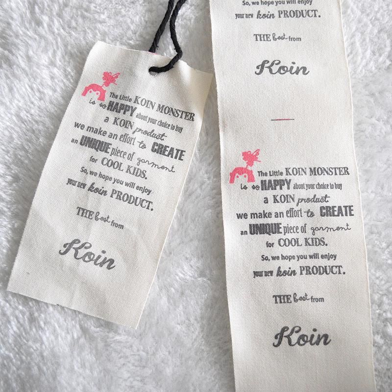Attached Stain Fabric 2PC Kraft Paper Hangtag for Garment