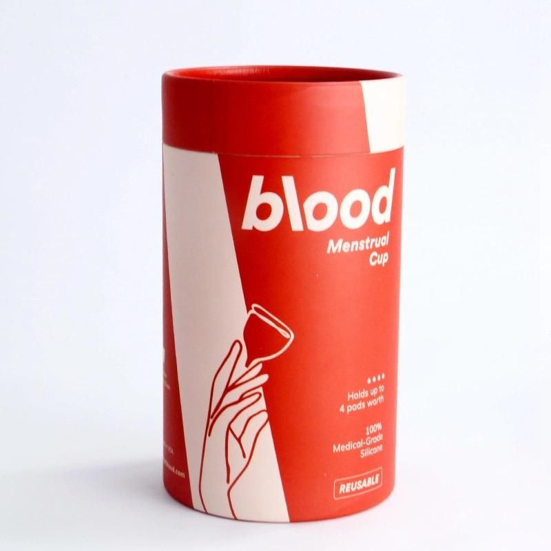 Custom Women Menstrual Cup Blood Sanitary Napkin Paper Packaging Tube Box