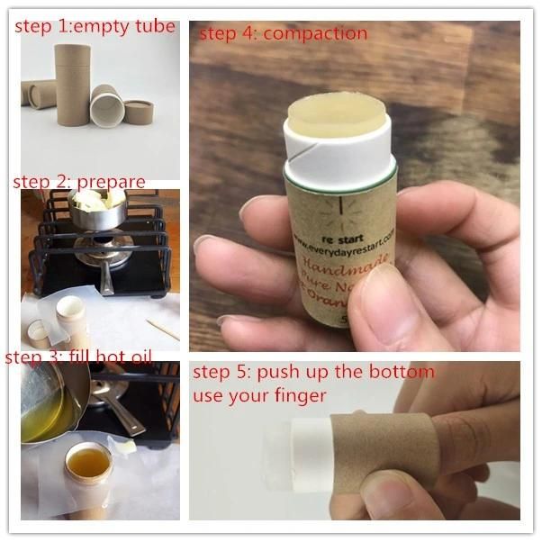 Custom Biodegradable Paper Lip Balm Tube Lipstick Tube