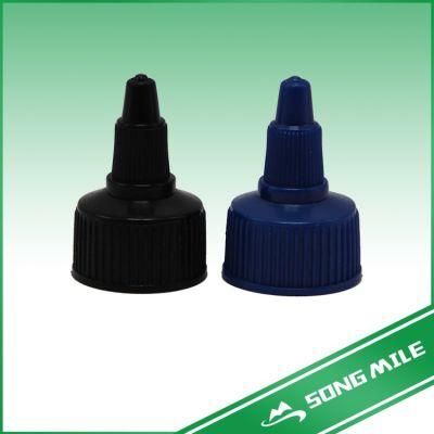 28mm All Black Plastic Disc Top Cap for Cosmetic Bottle