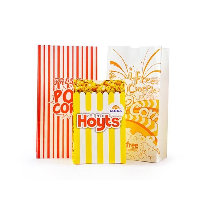 Tin Tie Popcorn Kraft Paper Bags with Clear Window