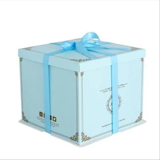 Wholesale Cupcake Three-in-One Transparent Window PVC Pet Plastic Paper Double-Layer Heightening Baking Wedding Birthday Party Tall Cake Shaped Packaging Box