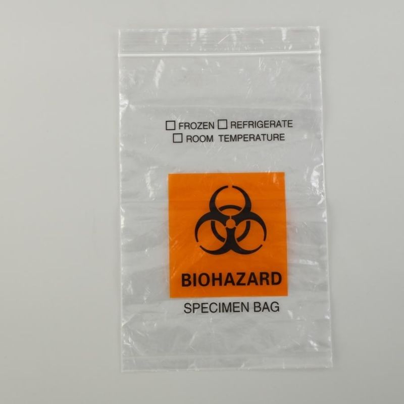 G 6X9cm 50mcn Bio Plastic Zip Disposal Biohazard Specimen Transport Bags