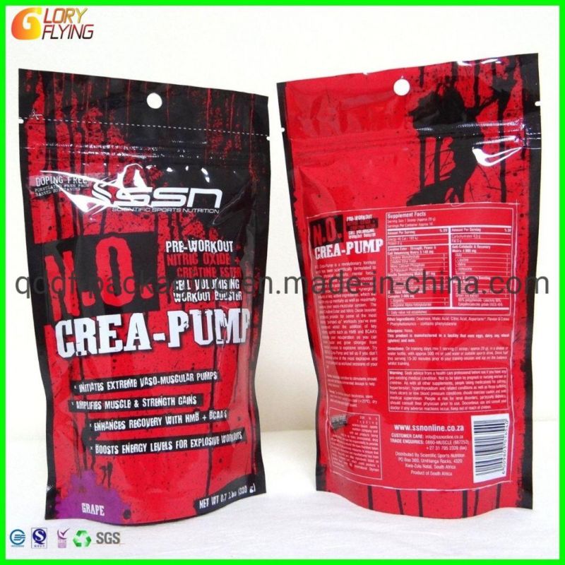 Stand up Protein Powder Packing Zipper Bags Plastic Food Packaging